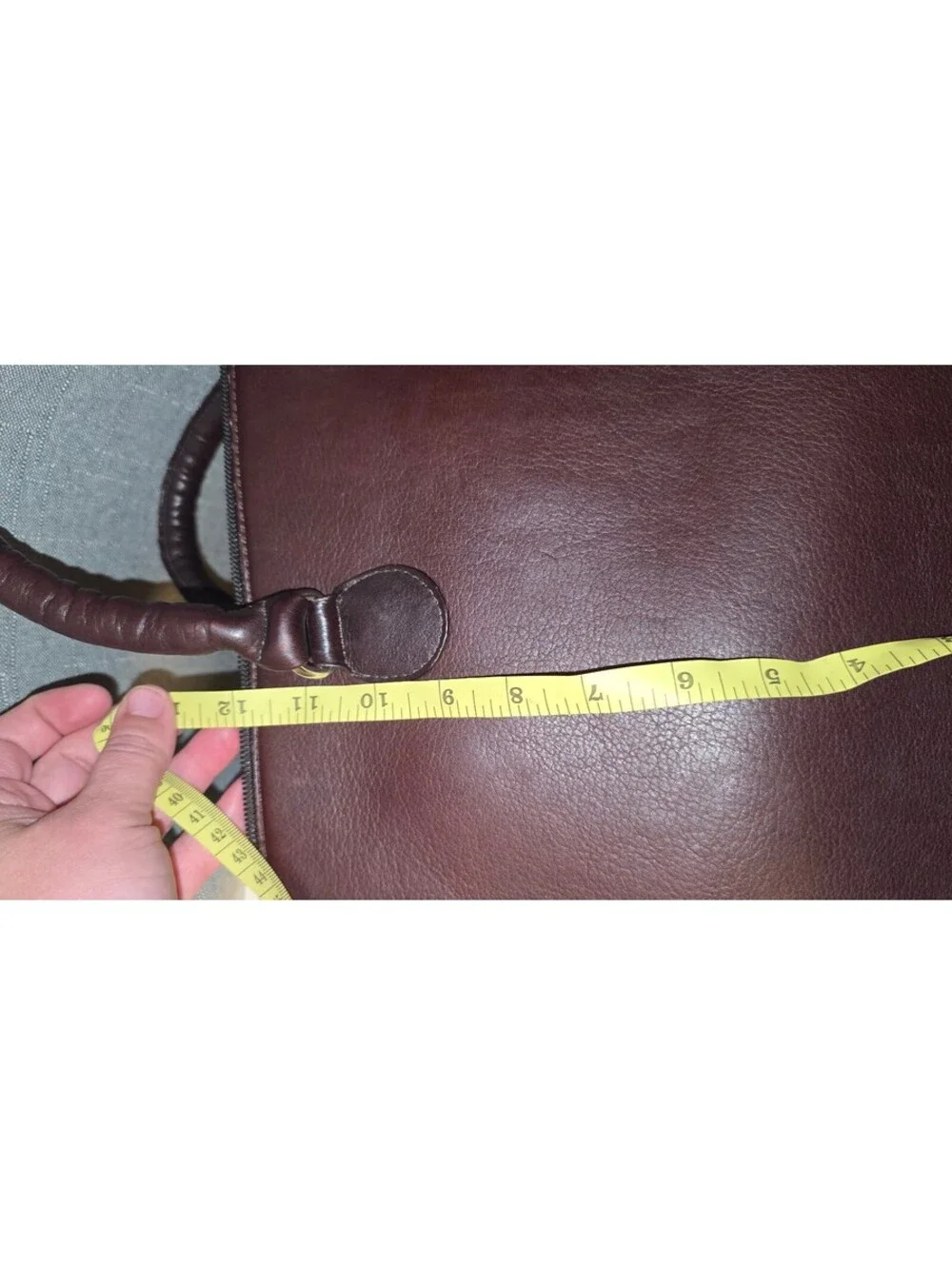 Claire Chase Dark Brown Leather Briefcase with Shoulder Strap